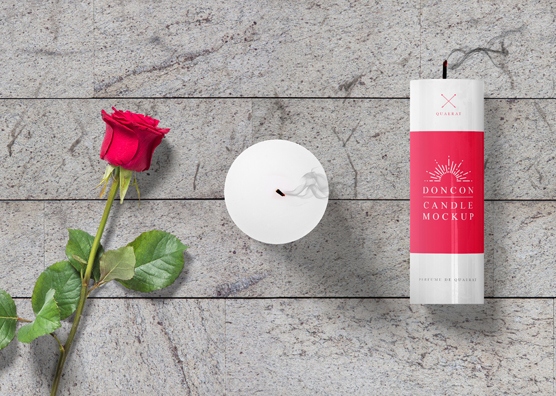 Free Gorgeous Candle Mockup Scene