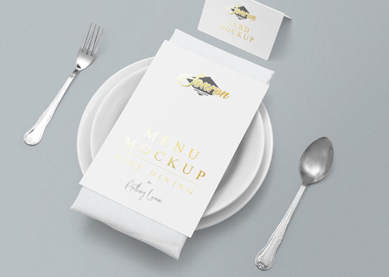 Free Customizable Menu Mockup Scene