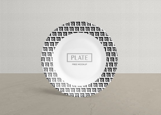 Free Ceramic Plate Mockup