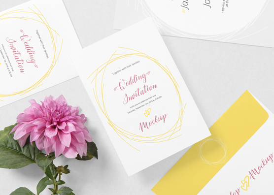 Download Free Wedding Card Mockup PSD | ZippyPixels