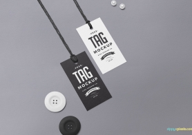 editable string tag mockup