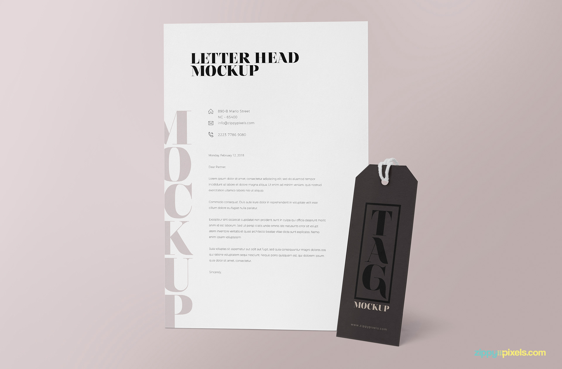 Adjustable effects of this letter mockup free PSD.