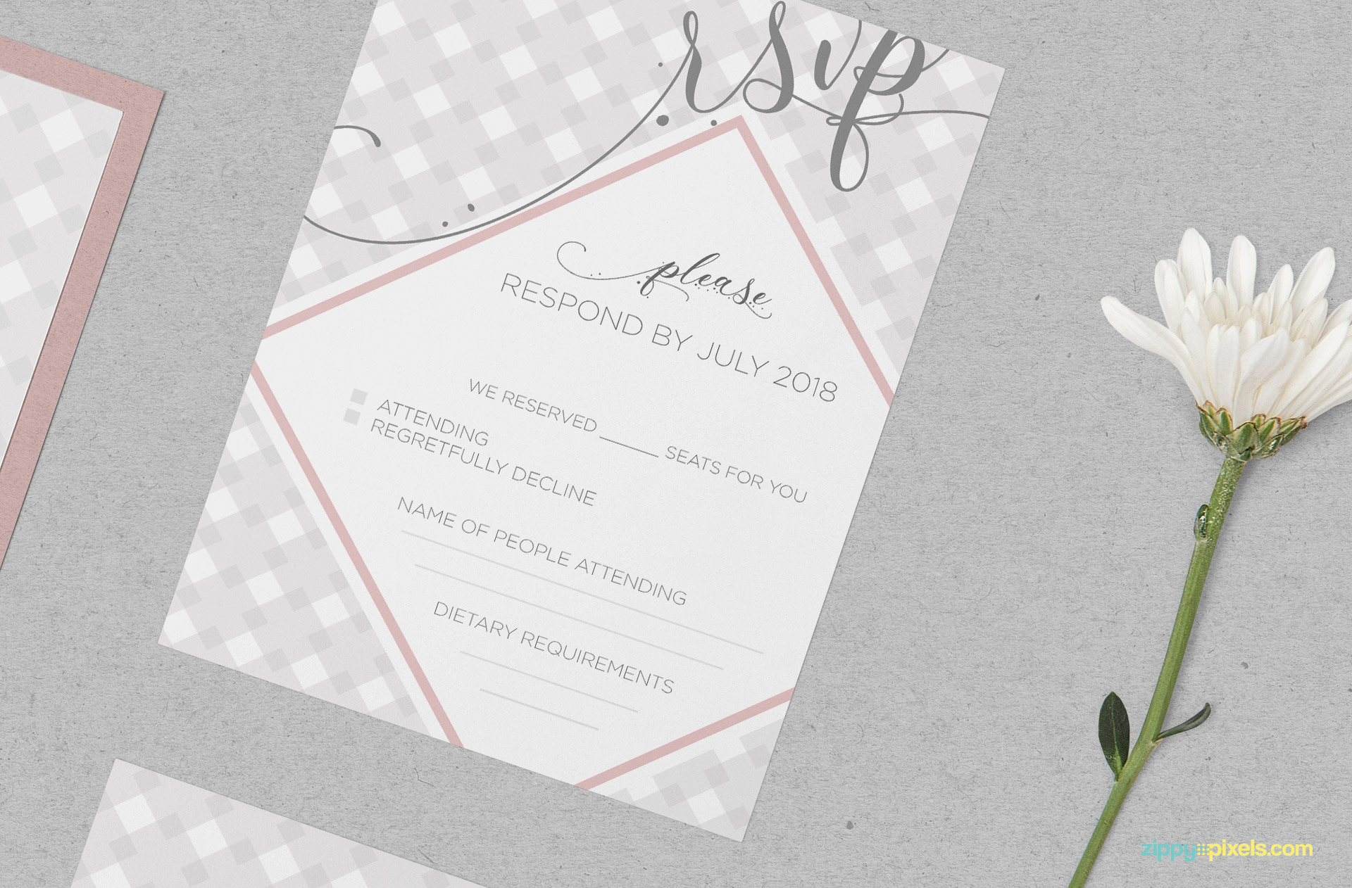 Download Wedding Invitation Mockup PSD Free | ZippyPixels