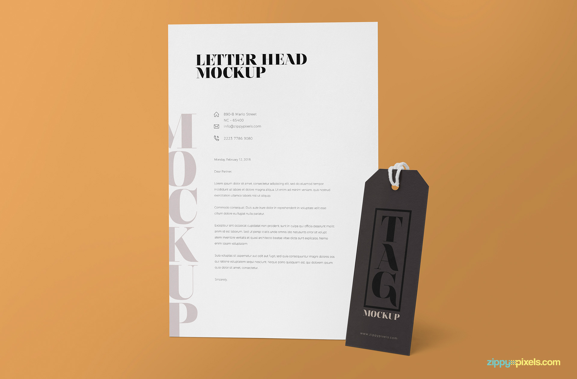Download this letter mockup free PSD.