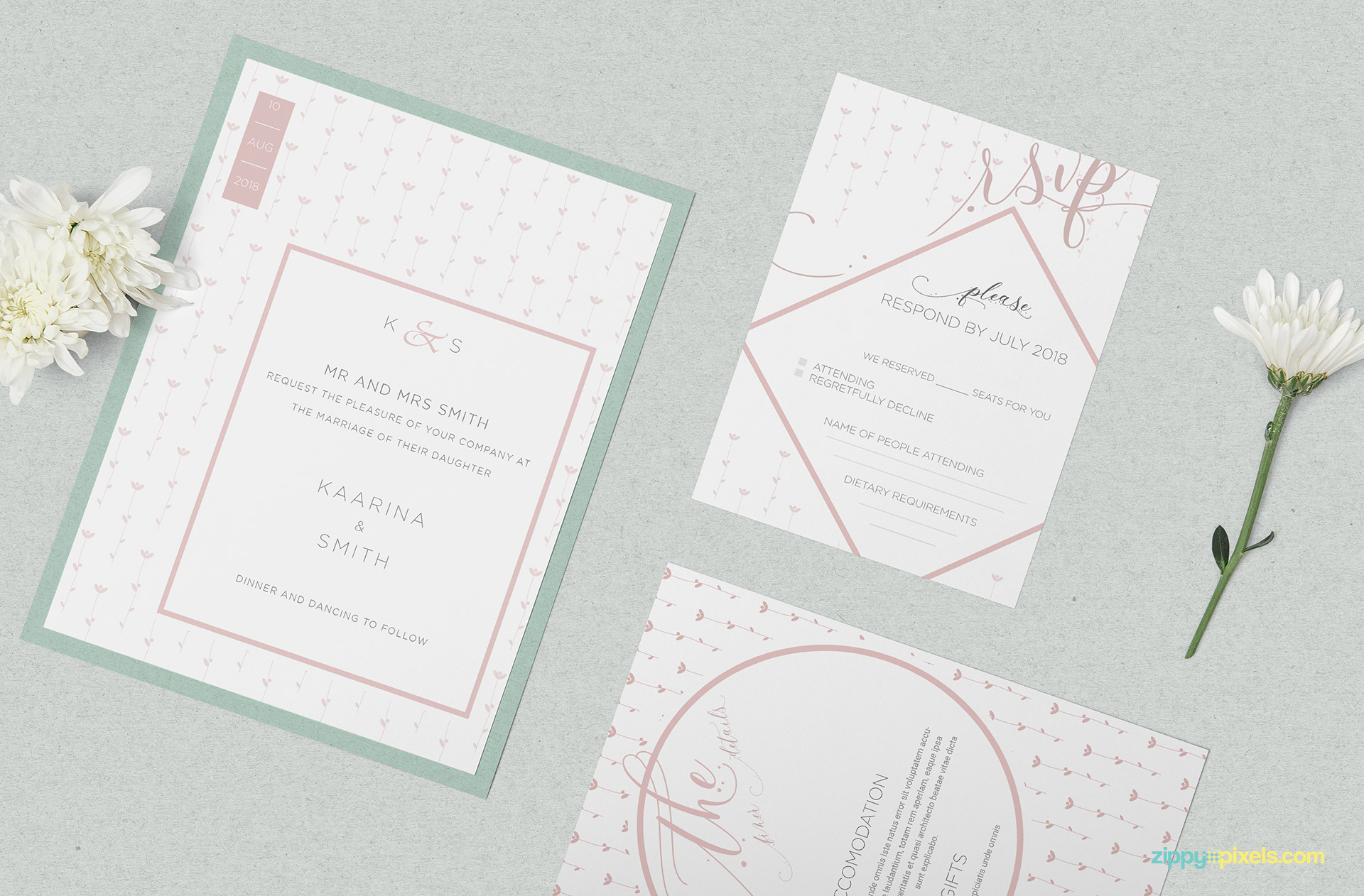 Download Wedding Invitation Mockup Psd Free Zippypixels PSD Mockup Templates