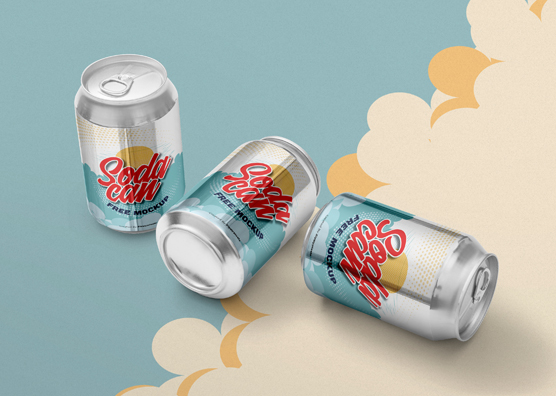 Free Soft Drink Can Mockup