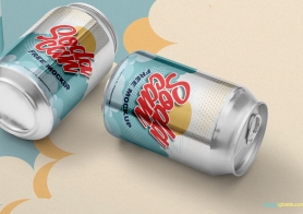 free beverage can mockup