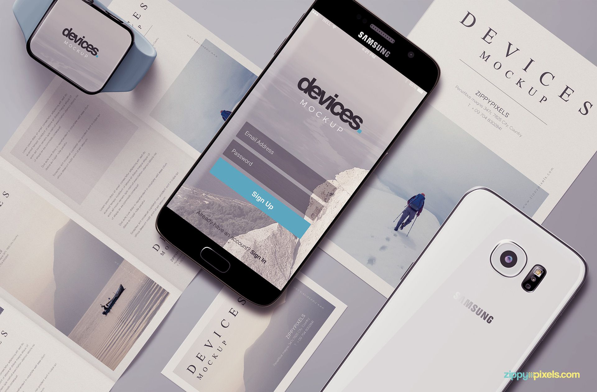 Download Free Android Mobile Mockup Scene | ZippyPixels PSD Mockup Templates