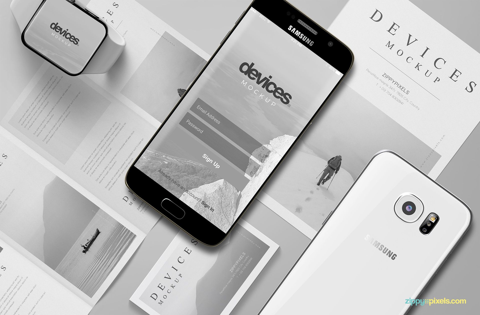 Free Android Mobile Mockup Scene Zippypixels