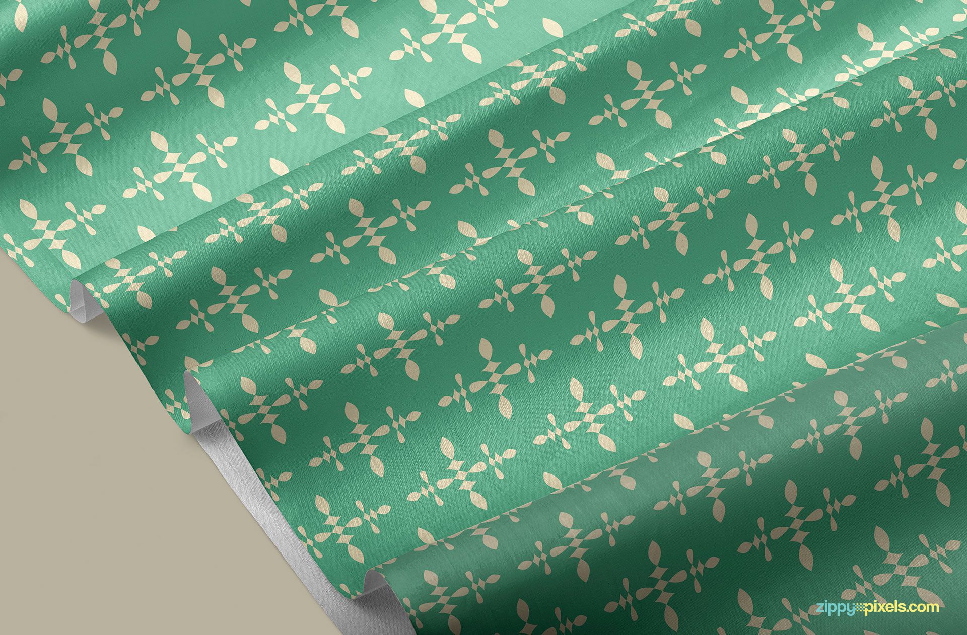 Beautiful pattern on fabric mockup.