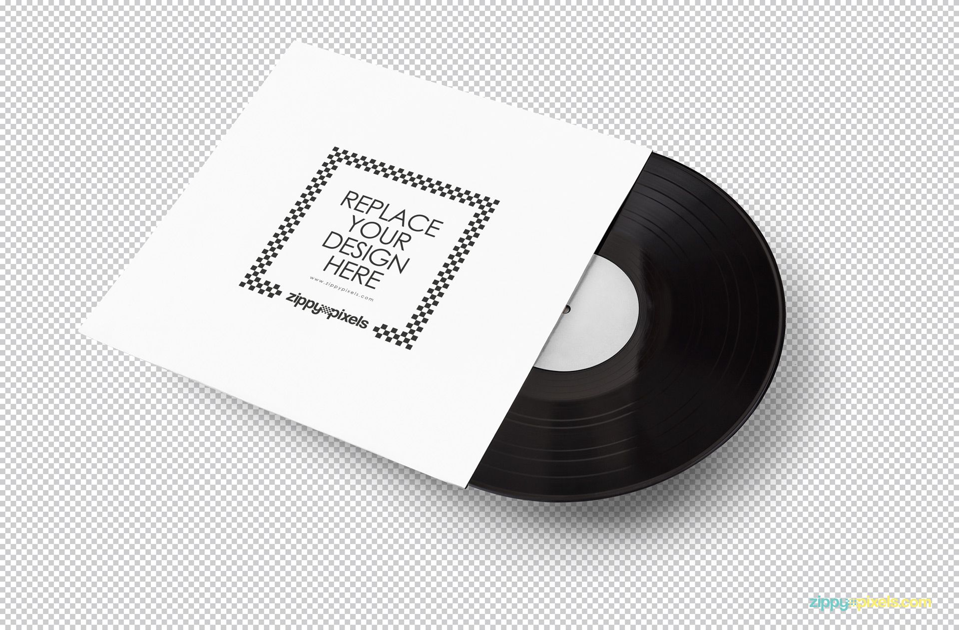Record mockup with design option.