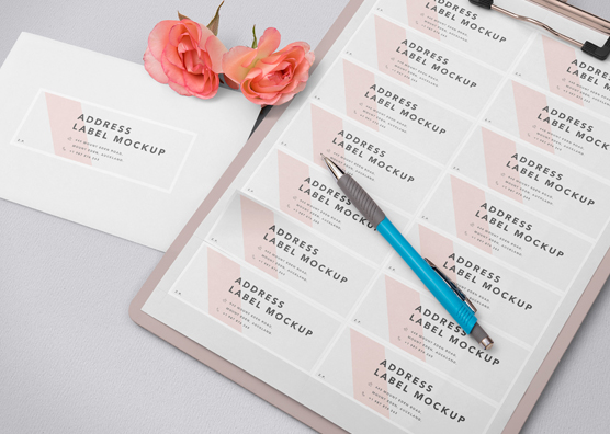 Free Wedding Address Label Mockup