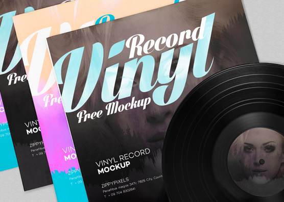 Free Record Album Mockup