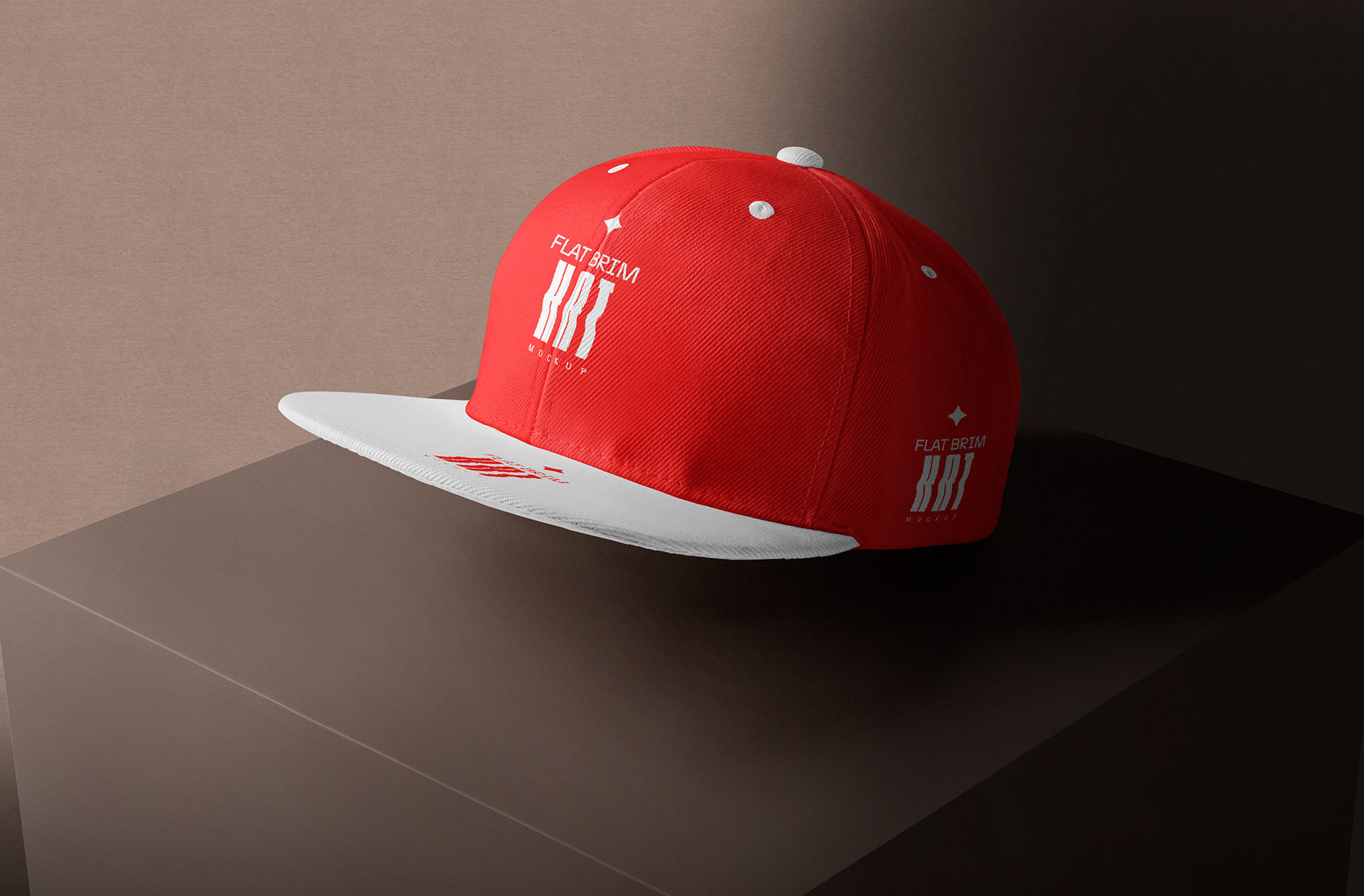 Flat Brim Hat Mockup with Customizable Front Design