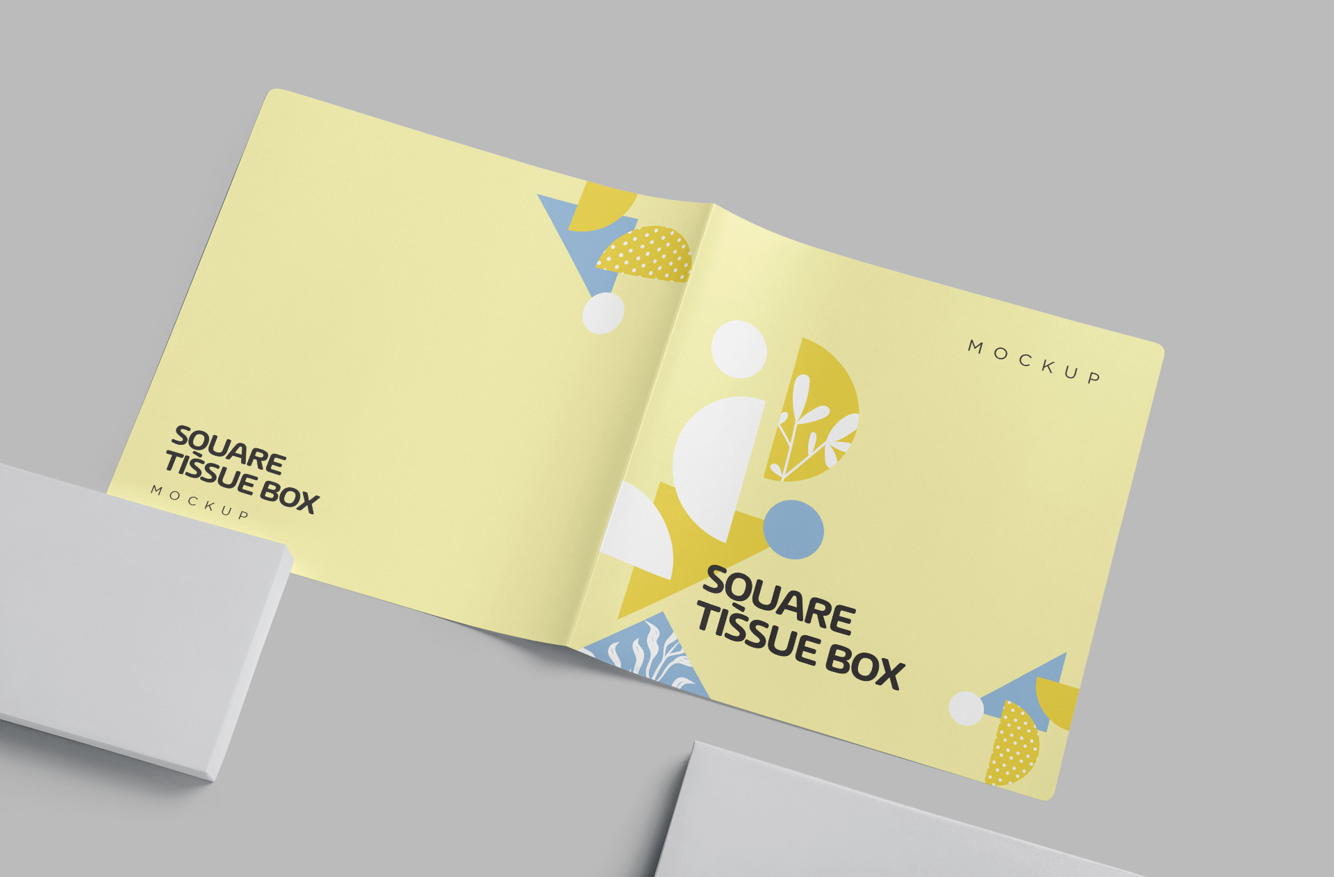 Square Tissue Box Mockup – Open Cover Design