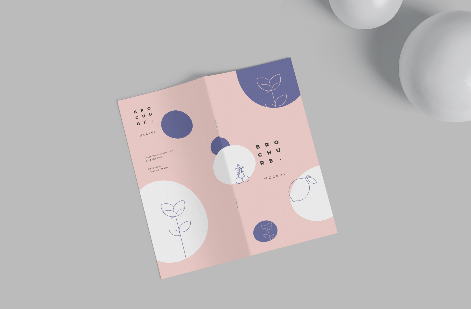 Tri-Fold Brochure Mockup – Front and Back Design