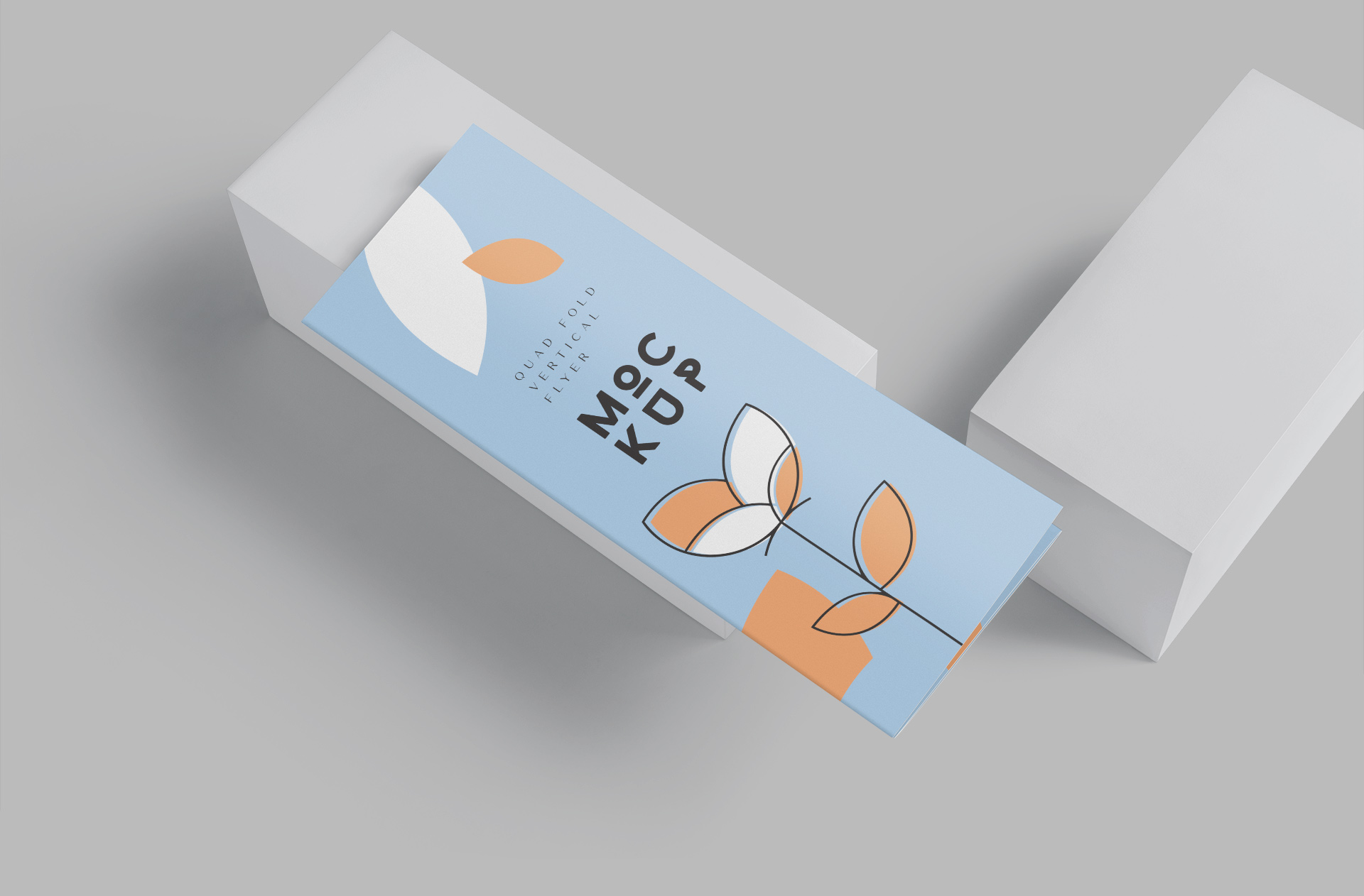 Quad-Fold Brochure Mockup – Folded Cover Display