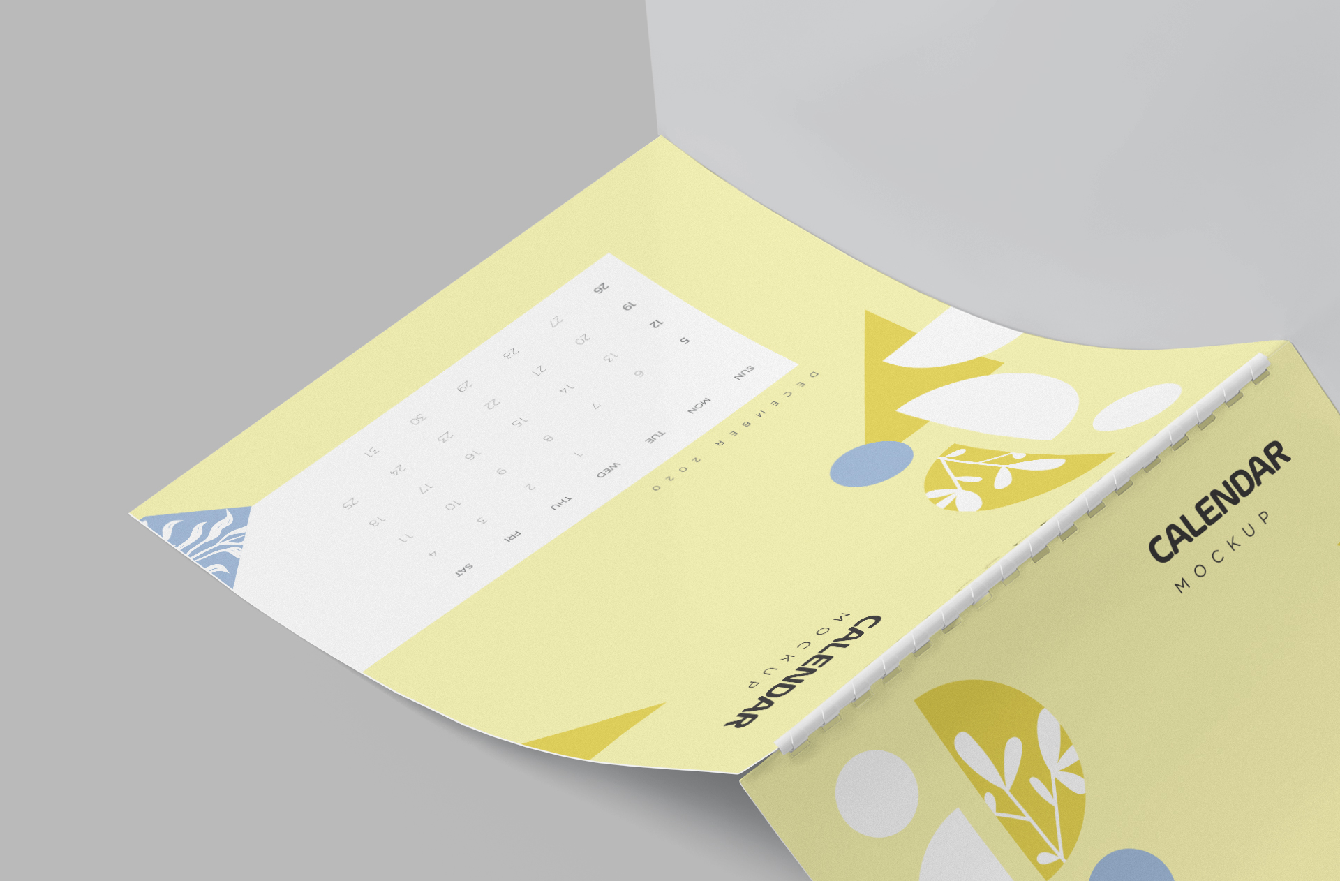 flat calendar mock-up