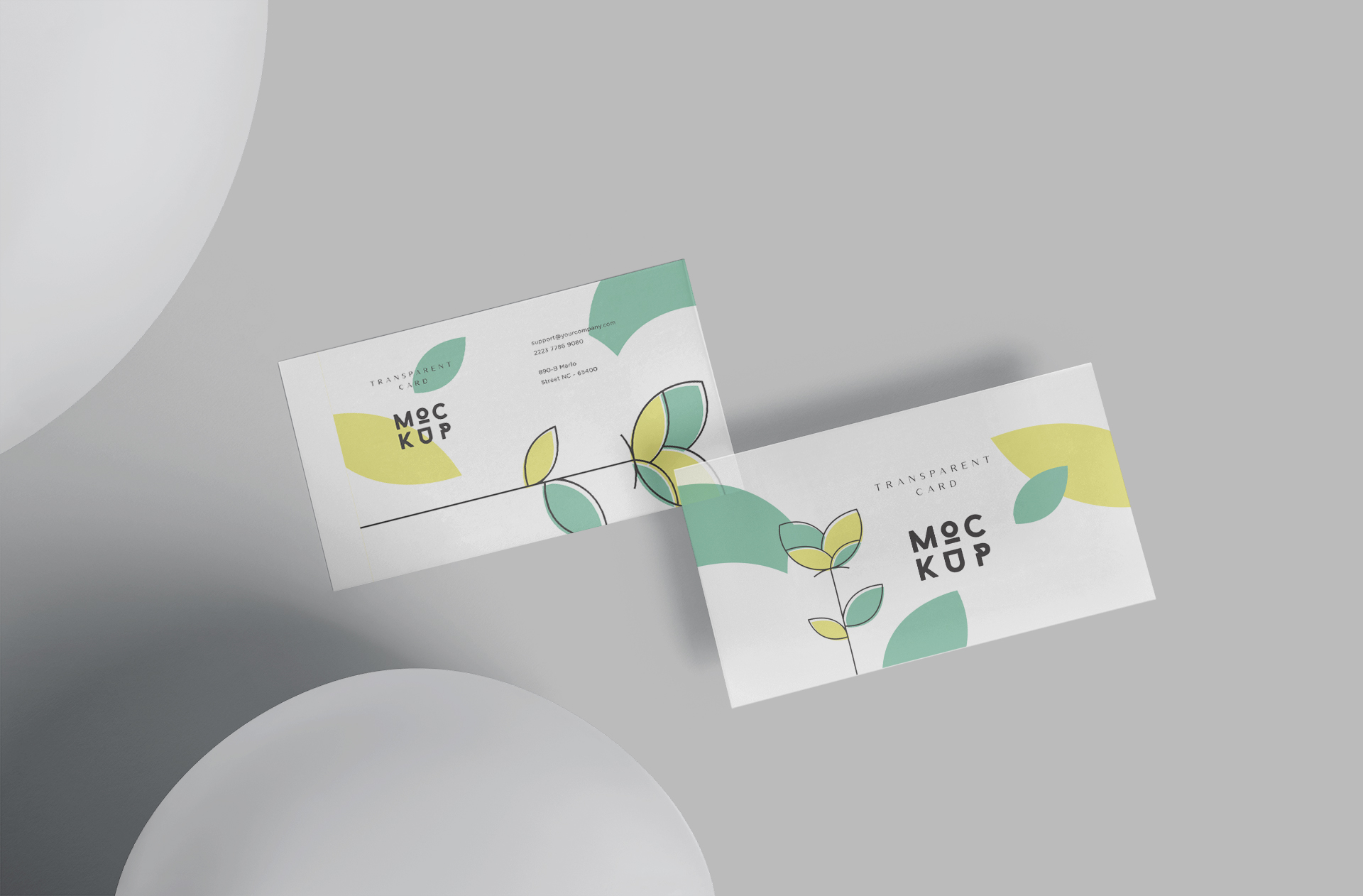 Creative Transparent Business Card Mockup PSD