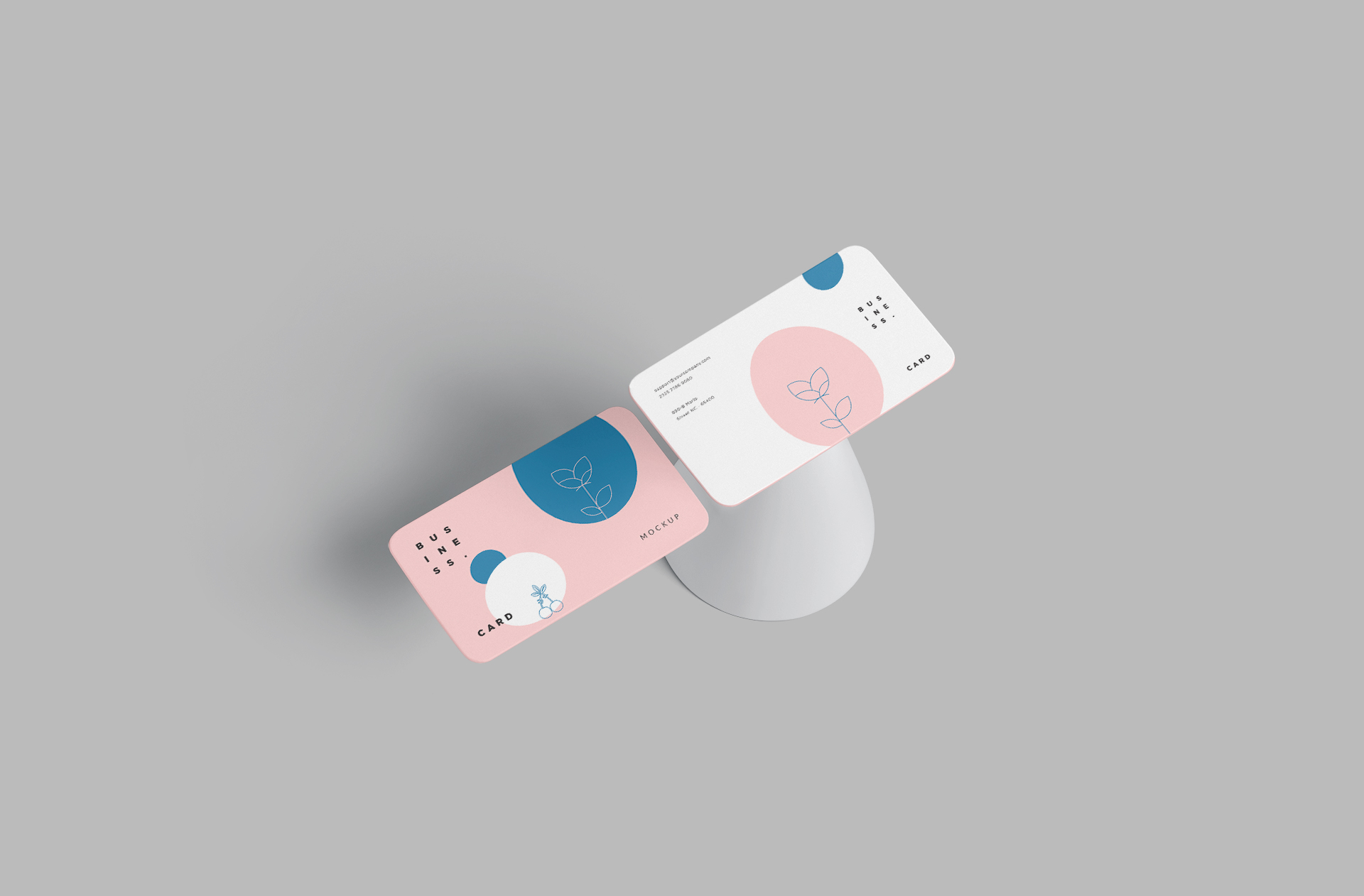Customizable Rounded Business Card Mockup