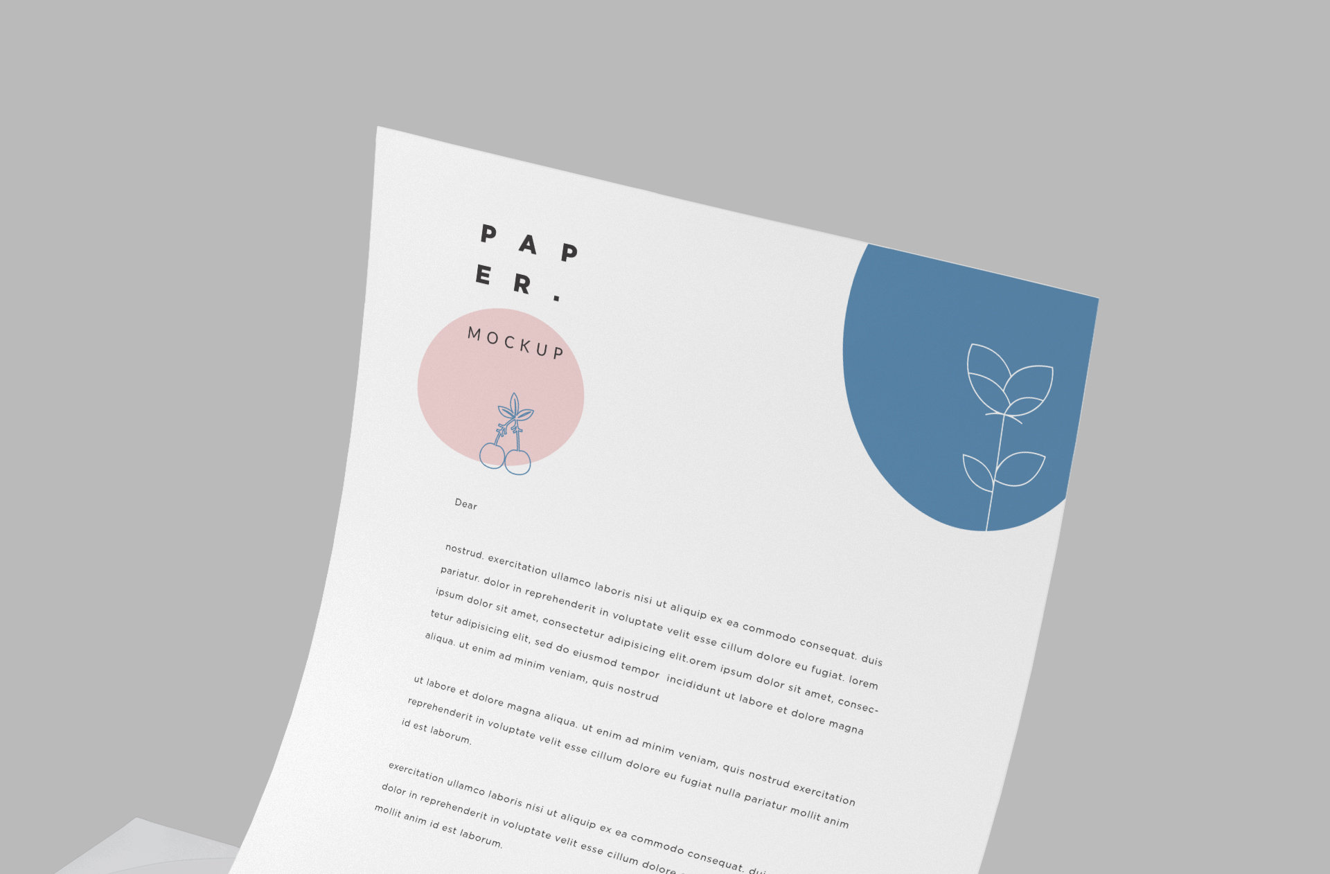 A4 paper mock-up