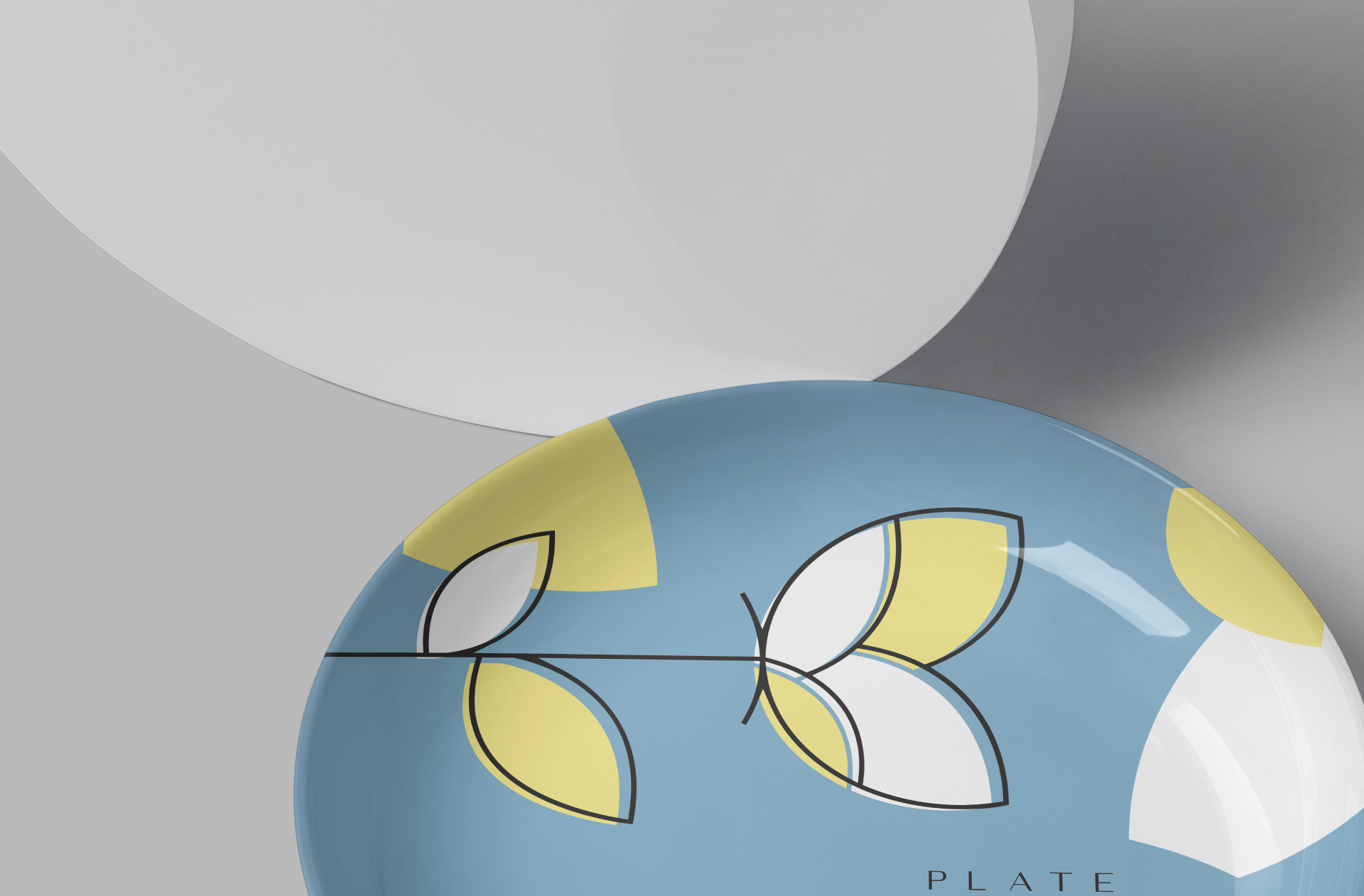 glossy plate mock-up