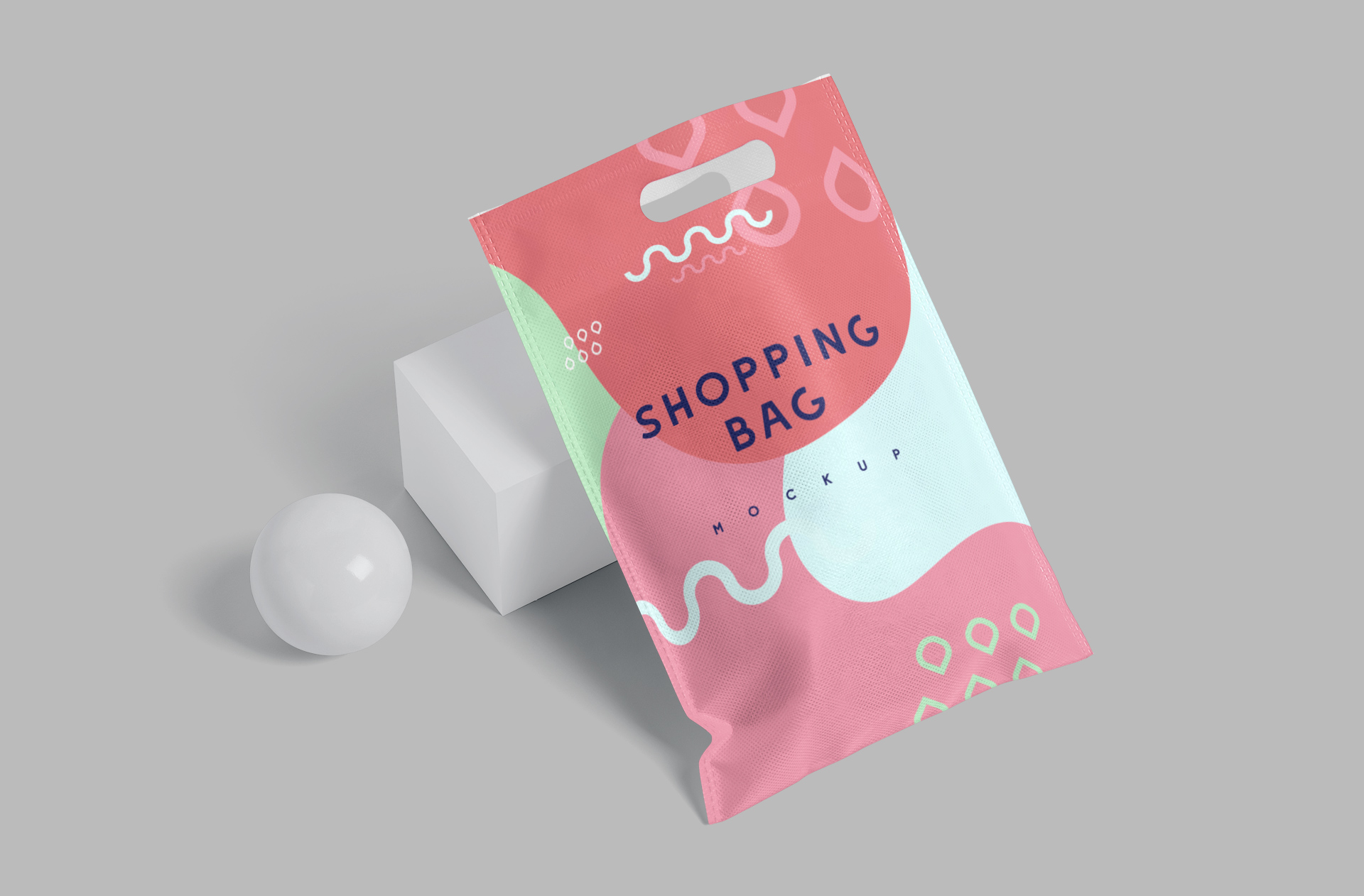 Plastic Shopping Bag Mockup – Front View