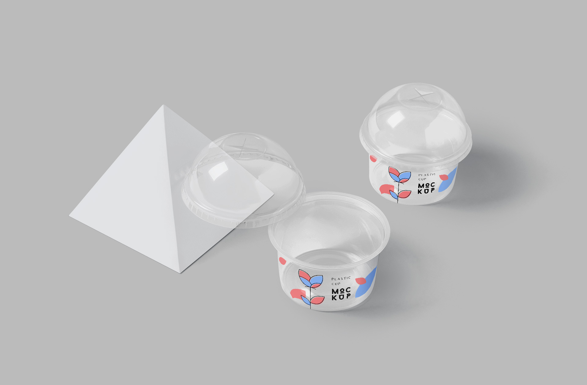 Plastic Cup Packaging Mockup with Dome Lid – High-Quality
