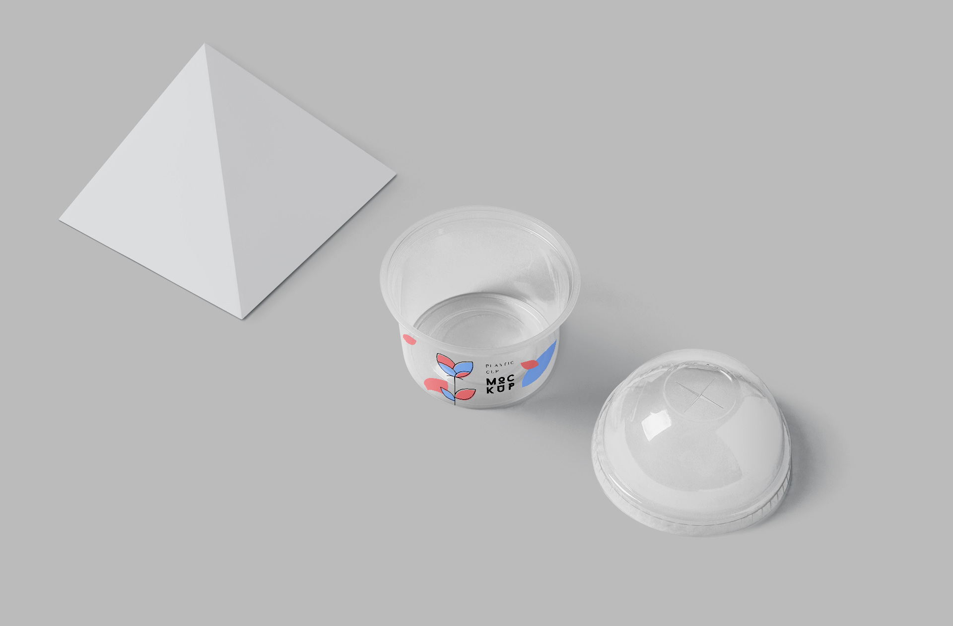 Food Packaging Plastic Cup Mockup with Dome Lid – PSD