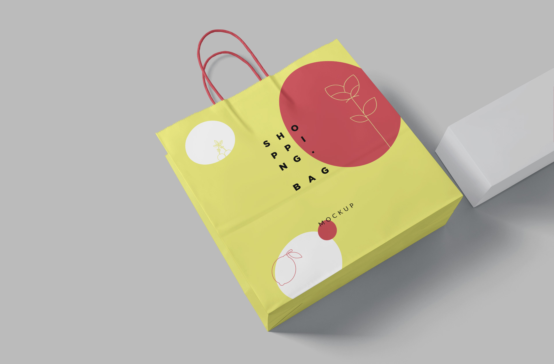 Paper Shopping Bag Mockup – Top View