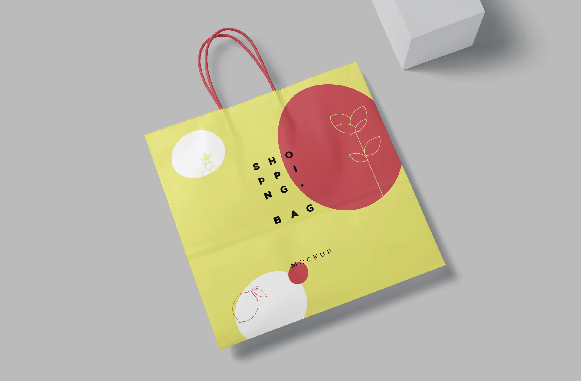 Reusable Paper Shopping Bag Mockup – Flat Lay