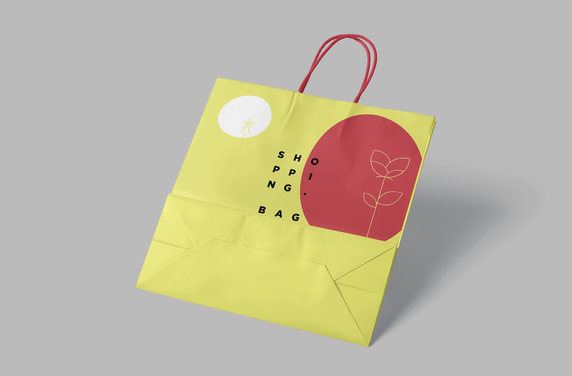 Folded Paper Shopping Bag Mockup – Back View