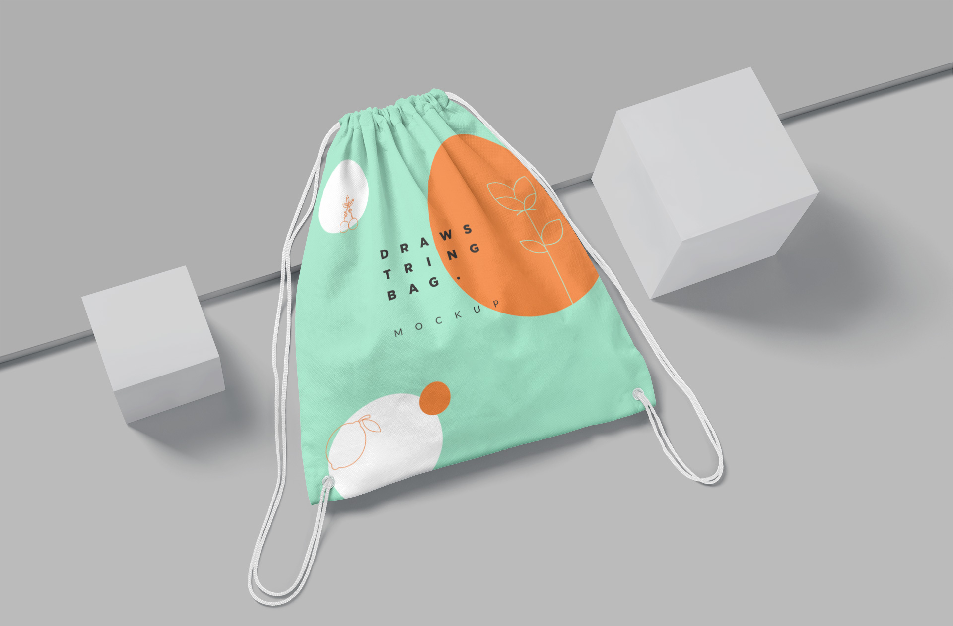Drawstring Bag Mockup – Top View
