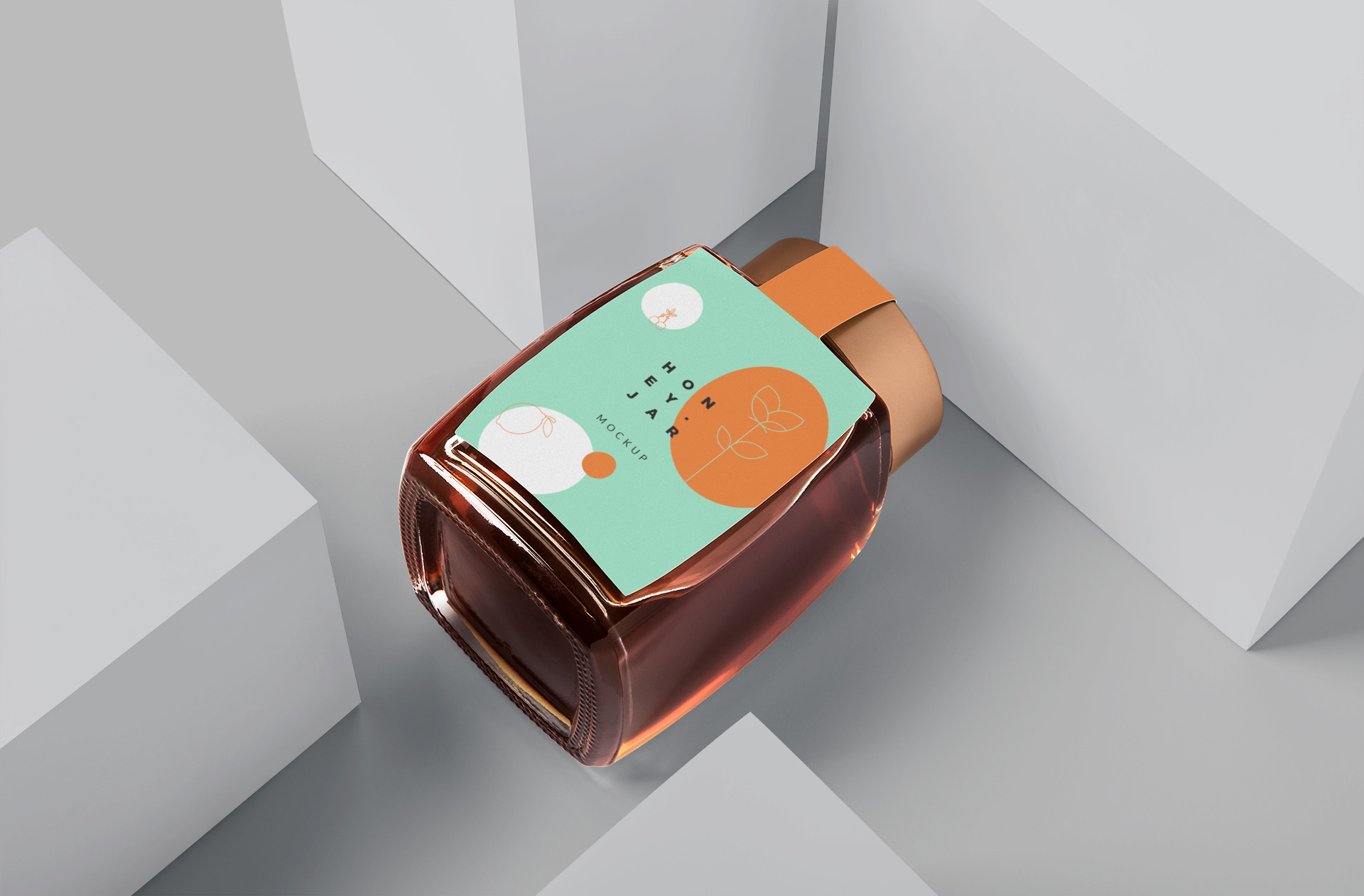 Stylish Honey Jar Mockup with Label and Cap Design