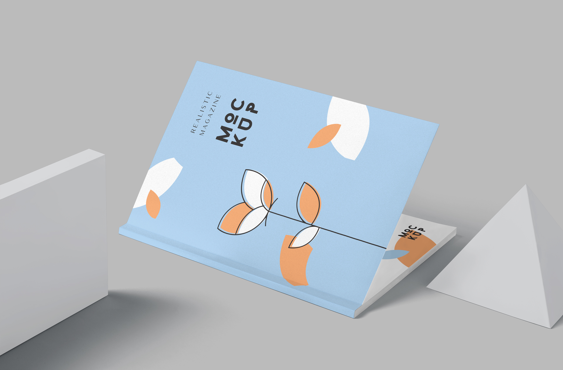 Realistic Magazine Mockup – Softcover & Open View
