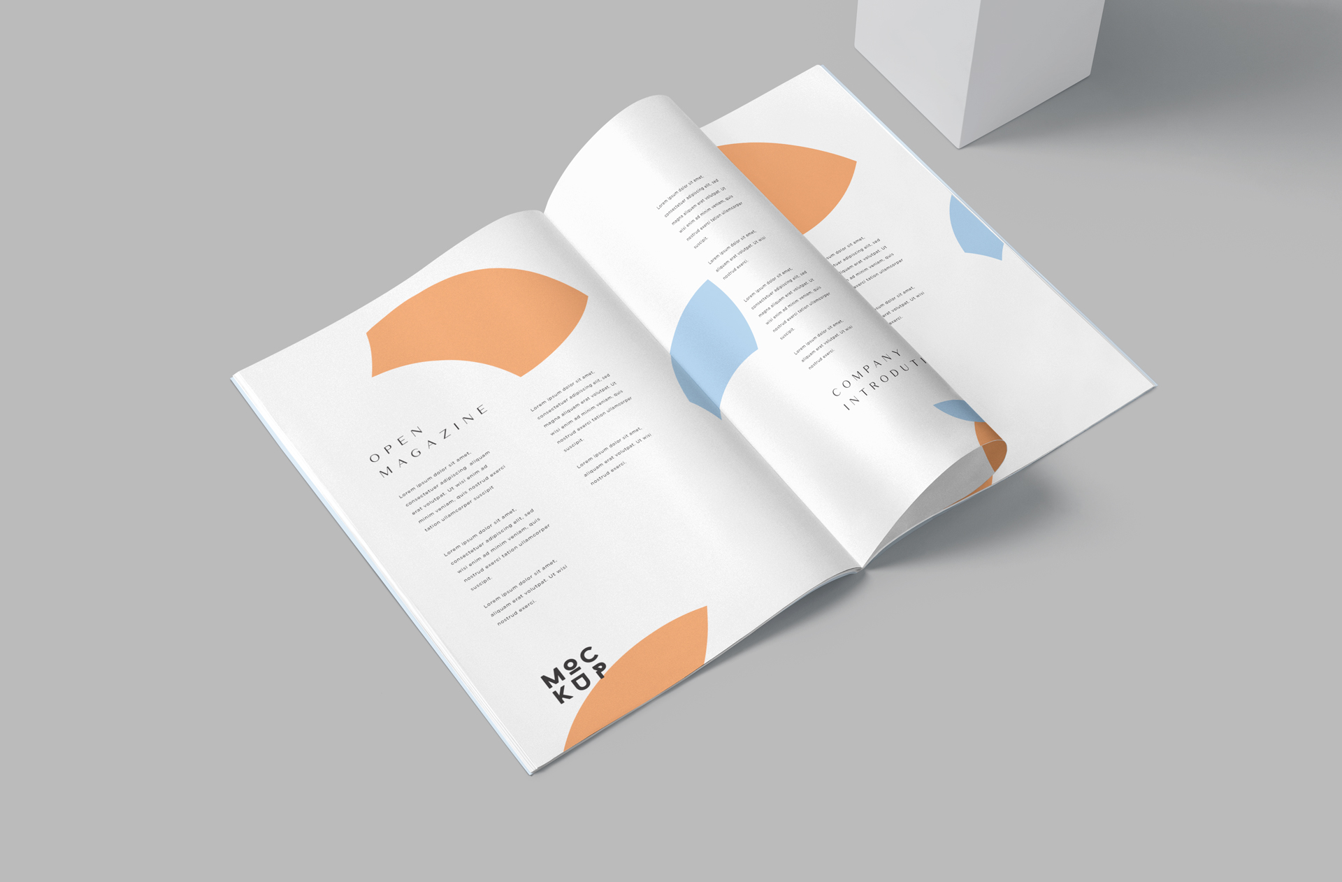 Open A4 Magazine Mockup with Editable Pages