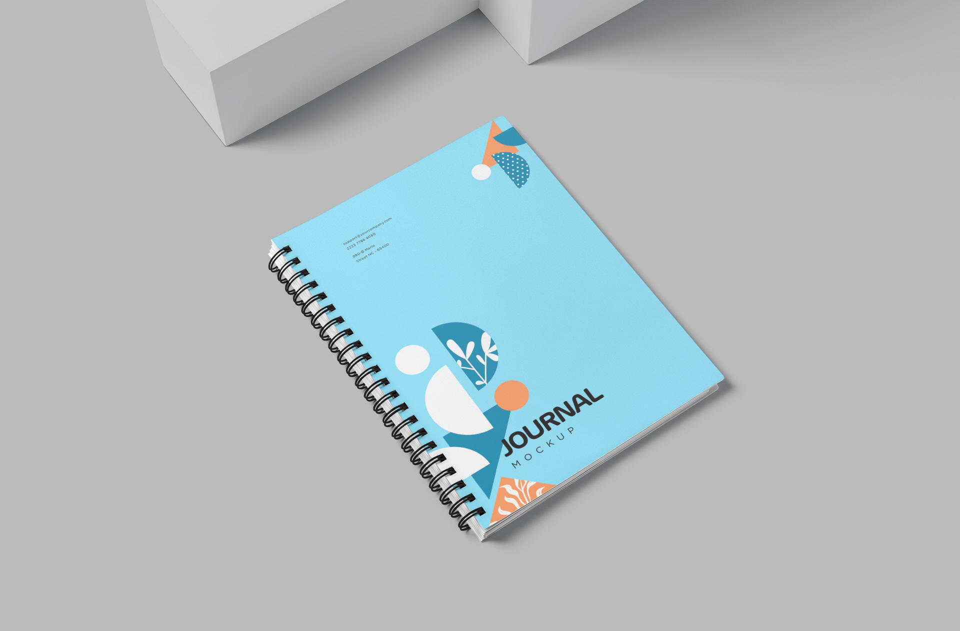 Photorealistic Spiral Notebook Mockup – Cover Design