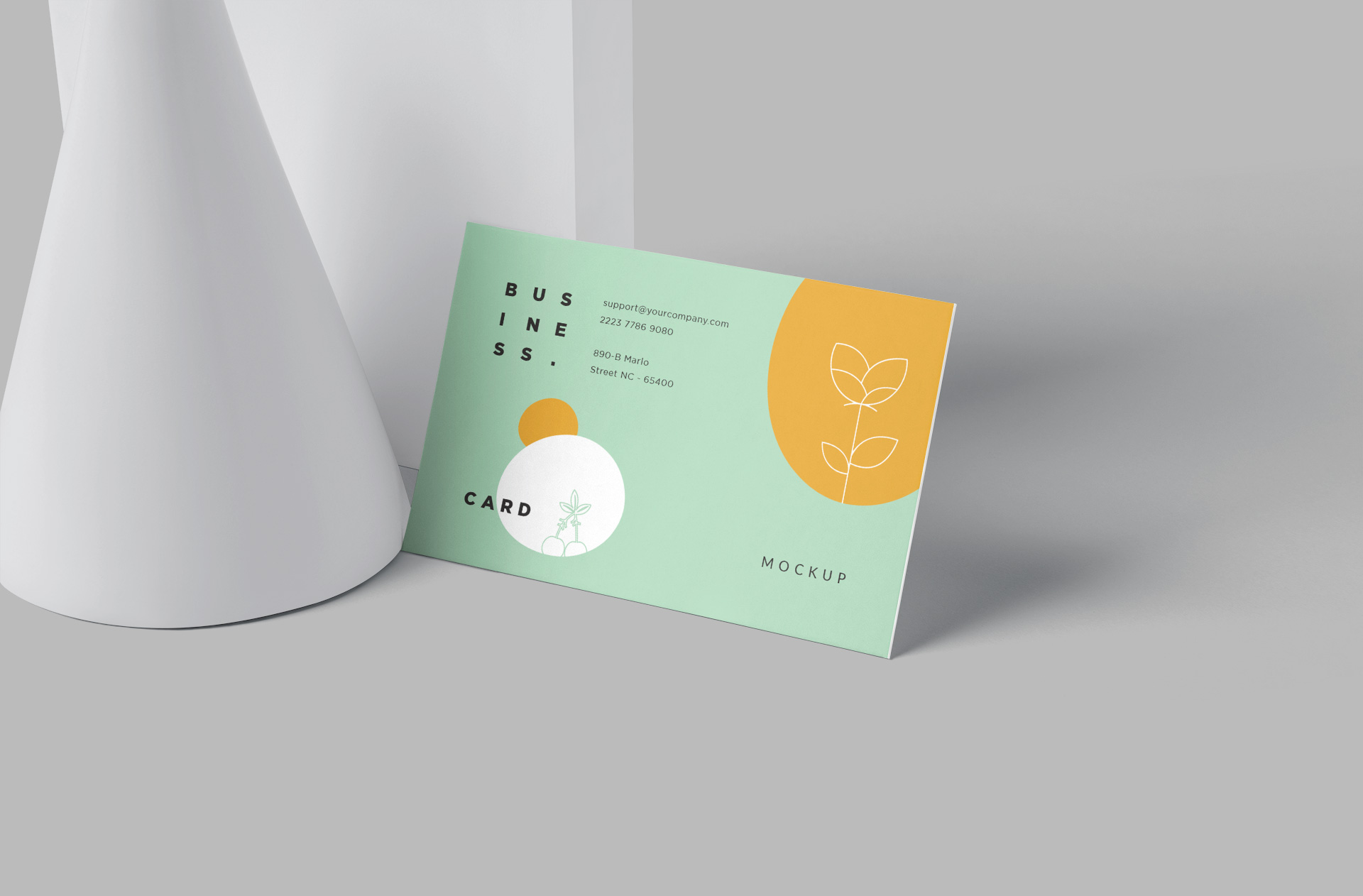 Modern Business Card Mockup with Realistic Shadows