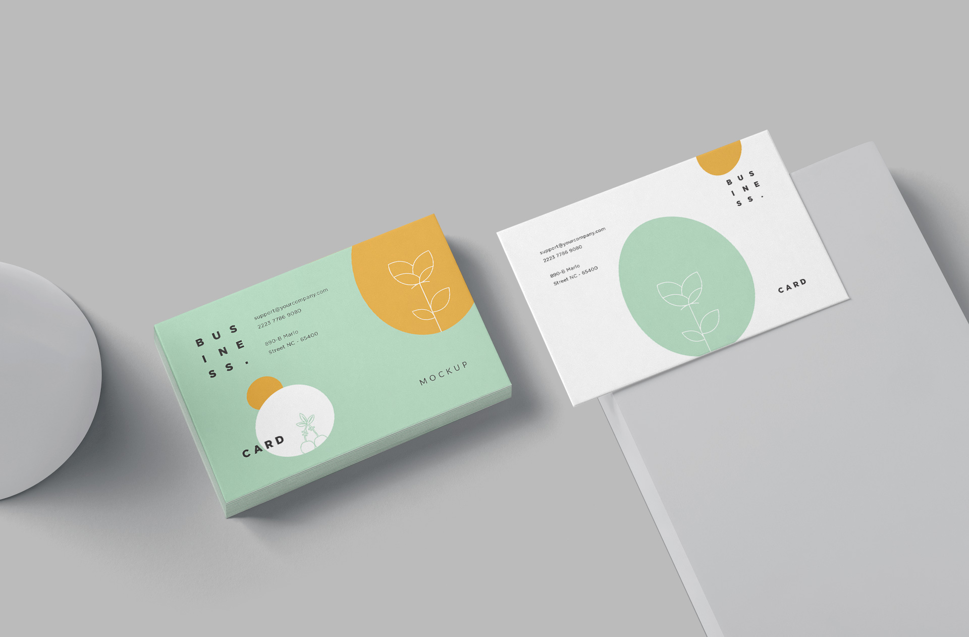 Stacked and Floating Business Card Mockup Set