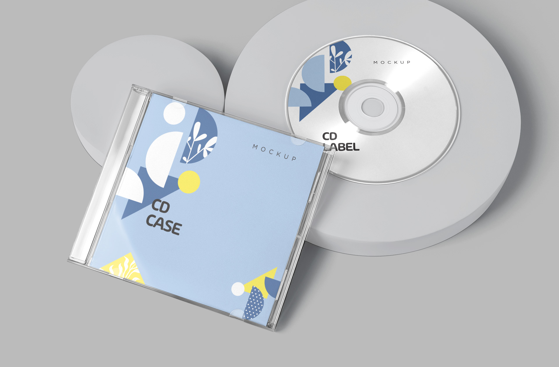 Modern CD Case and Label Mockup Set