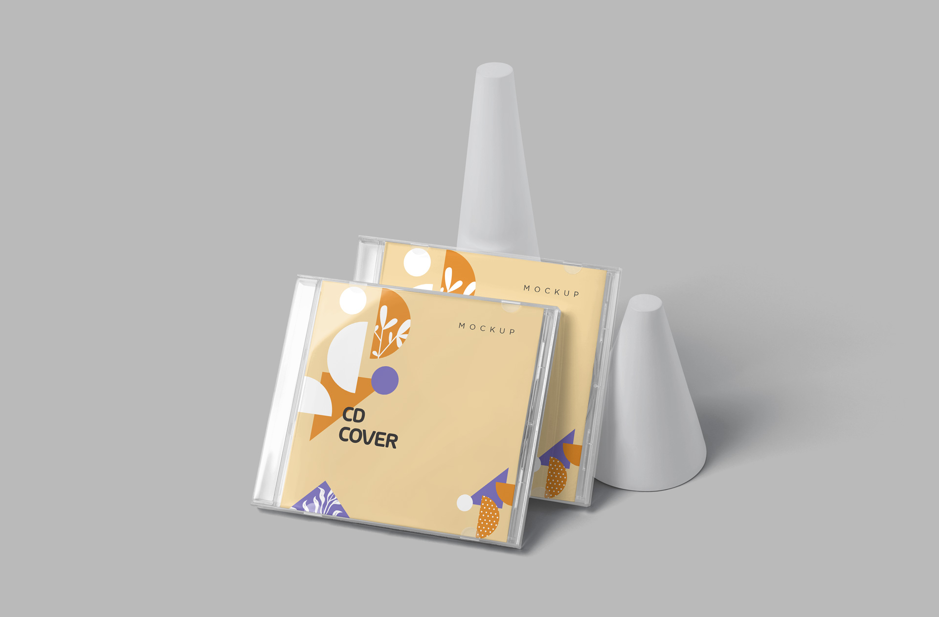 CD Cover and Label Mockup with Realistic Effects
