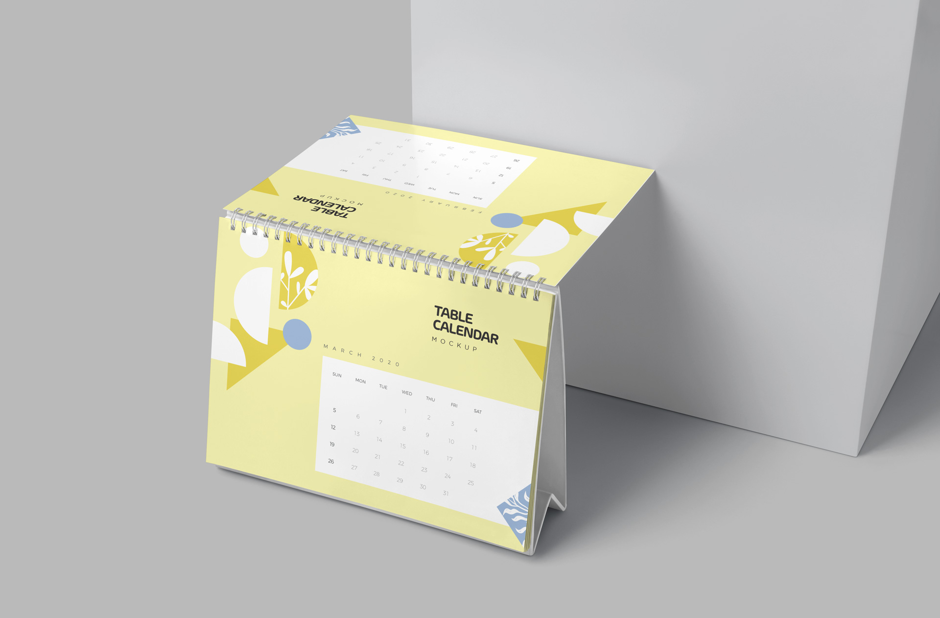 Foldable Table Calendar Mockup for Business Branding