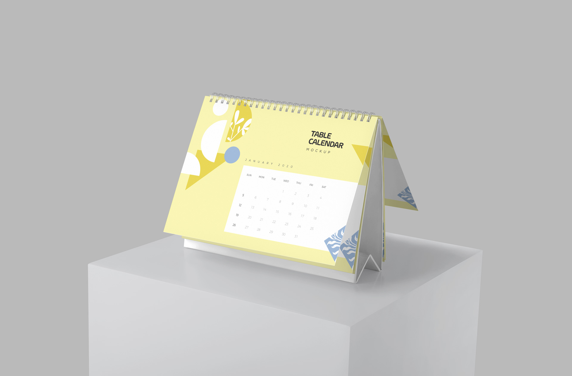 Professional Table Calendar Mockup with Stand Design