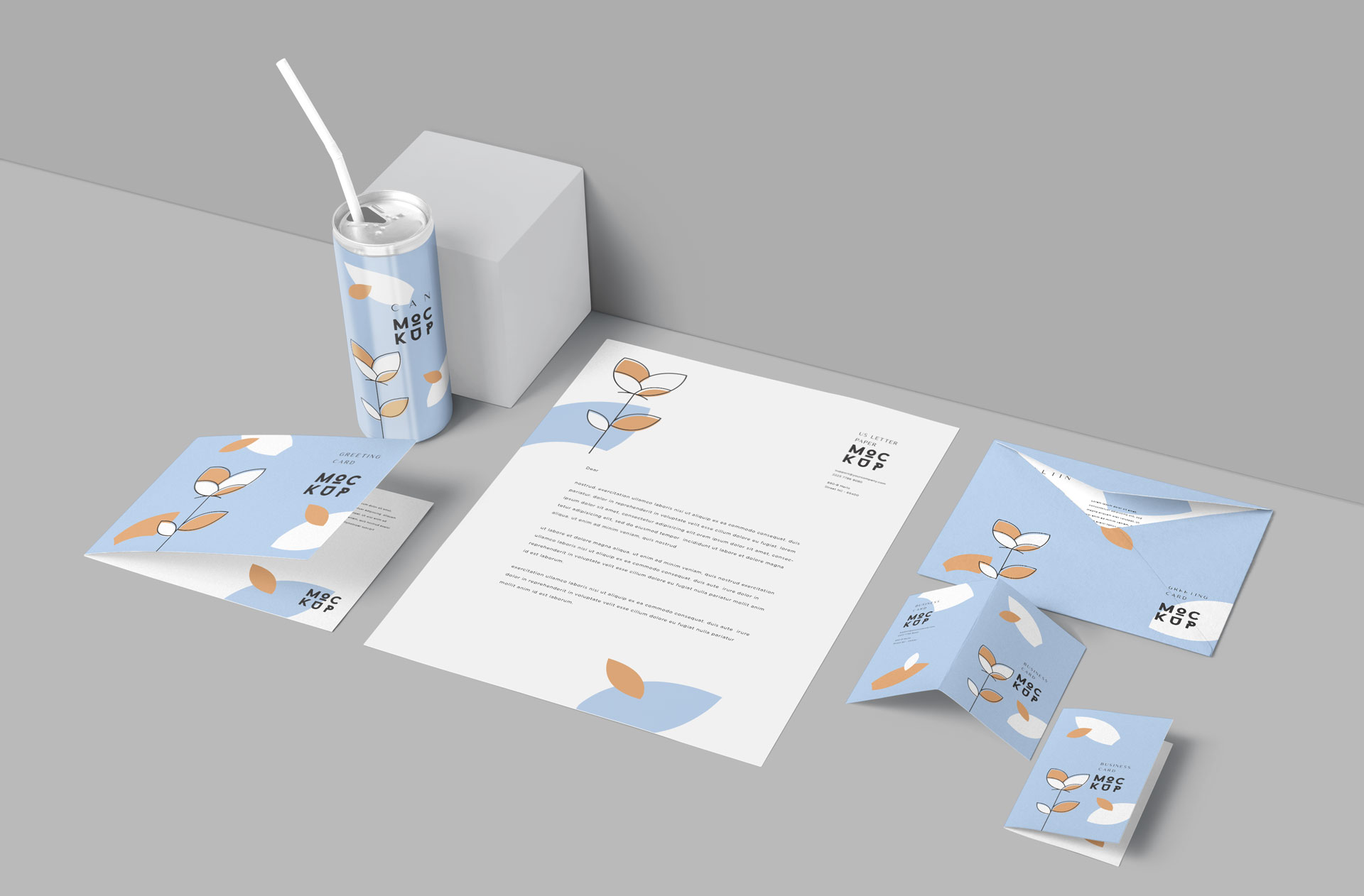 Elegant Business Stationery Mockup with Letterhead