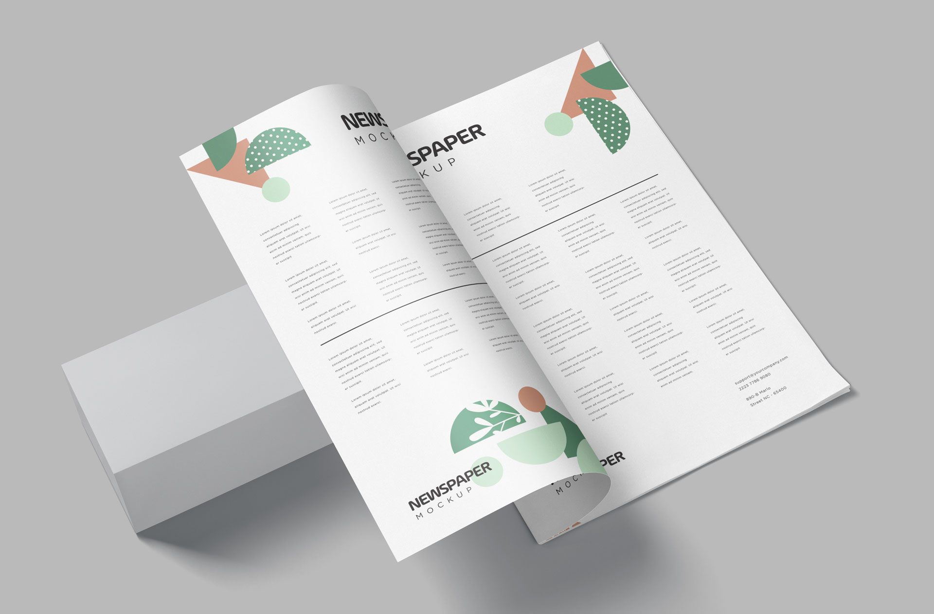 Realistic Folded Newspaper Mockup PSD