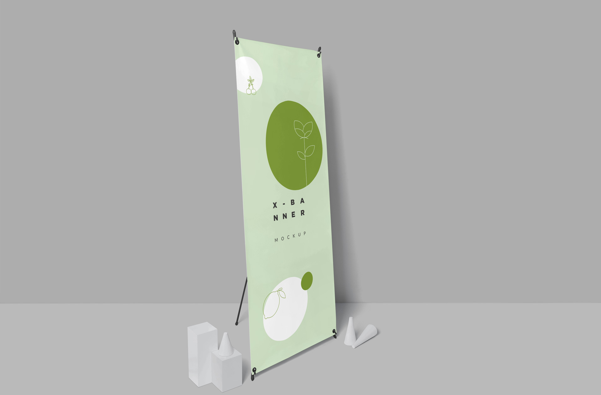 High-Resolution Standing X-Banner Mockup