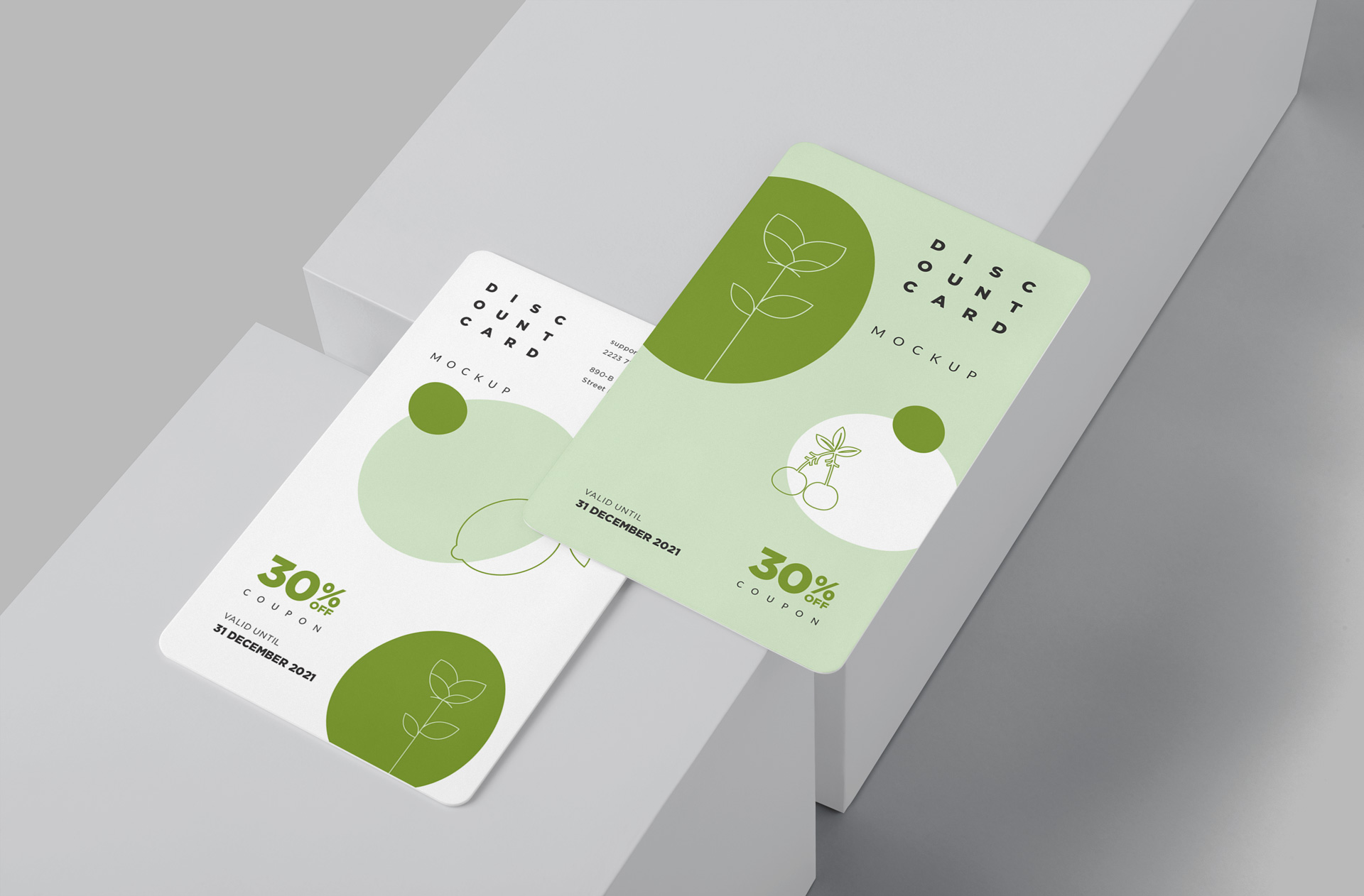 Elegant Discount Card Mockup – Customizable PSD
