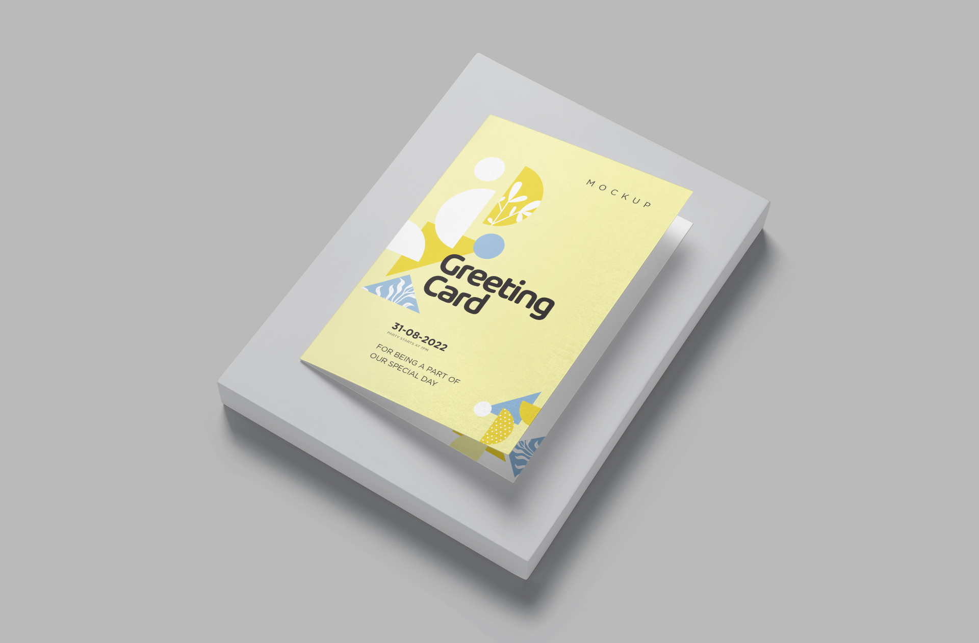 Realistic Greeting Card Mockup with Soft Shadows