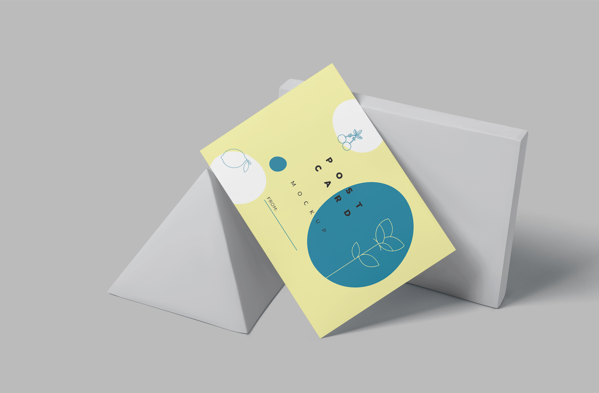Minimalist Postcard Mockup with Soft Shadows