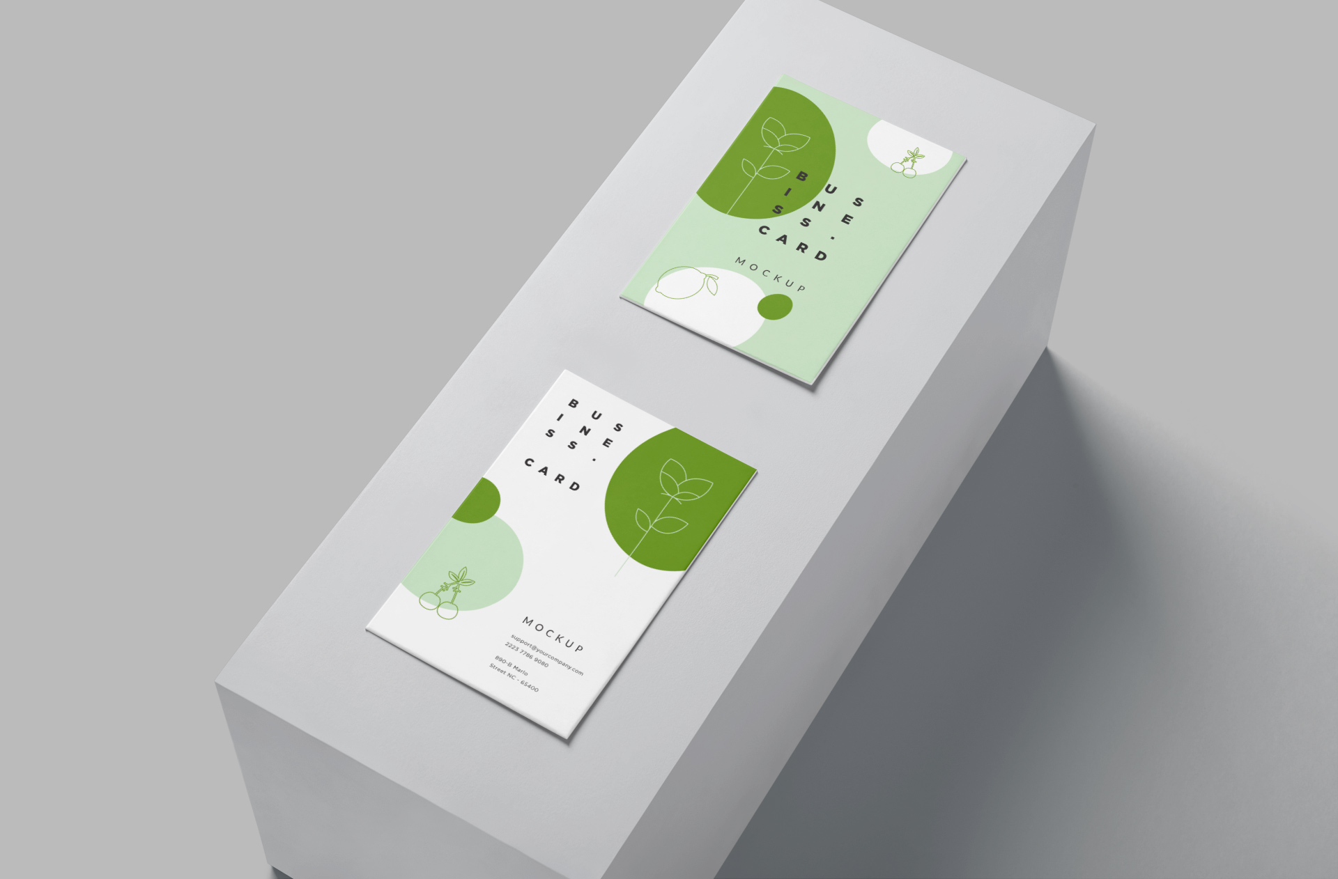 Minimalist Business Card Mockup with Soft Shadows